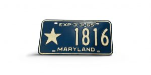 1965 MARYLAND STAR 1816 LICENSE PLATE