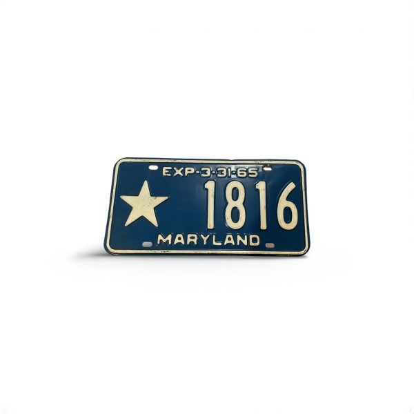1965 MARYLAND STAR 1816 LICENSE PLATE