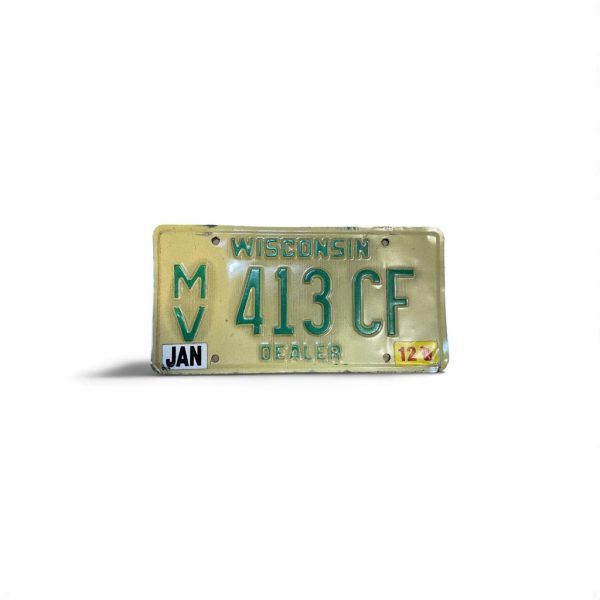 2012 WISCONSIN DEALER LICENSE PLATE 413 CF