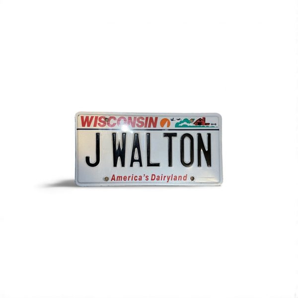 2022 WISCONSIN VANITY LICENSE PLATE J WALTON NAME