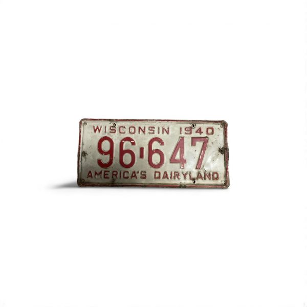 1040 WISCONSIN LICENSE PLATE AMERICA'S DAIRYLAND 96 647