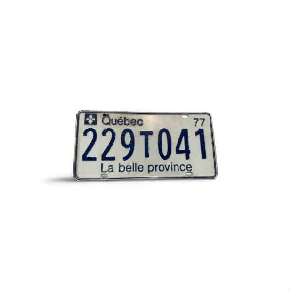 1977 QUEBEC LICENSE PLATE 229 041 LA BELLE PROVINCE