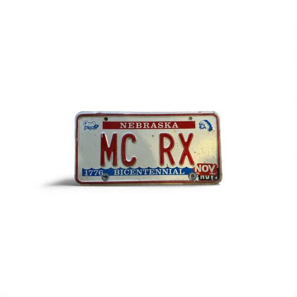 1984 NEBRASKA LICENSE PLATE VANITY MC RX MOTORCYCLE MECHANIC DOCTOR