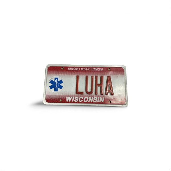 2000 WISCONSIN EMERGENCY MEDICAL TECHNICIAN LICENSE PLATE LUHA