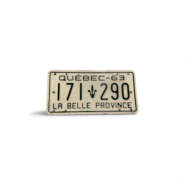 1963 QUEBEC LA BELLE PROVINCE 171 290 LICENSE PLATE