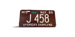 1965 WISCONSIN LICENSE PLATE COLLECTOR J 458 AMERICAS DAIRYLAND