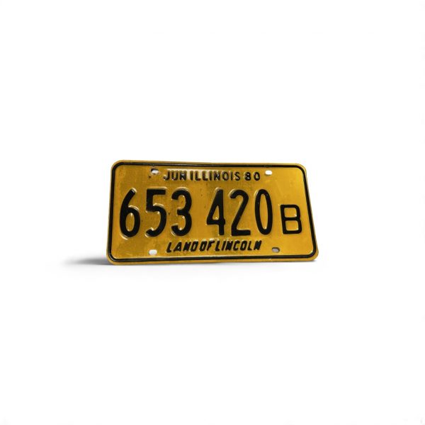 1980 ILLINOIS LICENSE PLATE 653 420