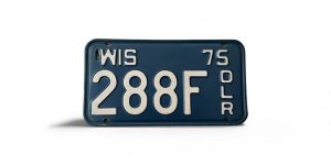 1975 WISCONSIN MOTORCYCLE DEALER LICENSE PLATE 288 F 3-DIGIT