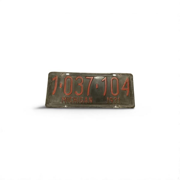 1931 MICHIGAN LICENSE PLATE 1 037 104