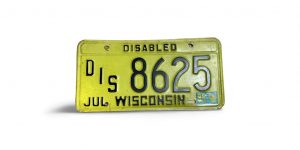 1985 WISCONSIN LICENSE PLATE DISABLED 8625? (1 OF 2) SEE THE OTHER IF LOOKING FOR PAIR