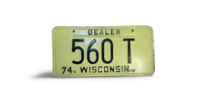 1974 WISCONSIN DEALER LICENSE PLATE 560 T