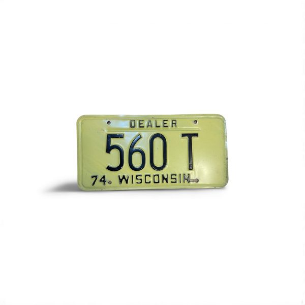 1974 WISCONSIN DEALER LICENSE PLATE 560 T