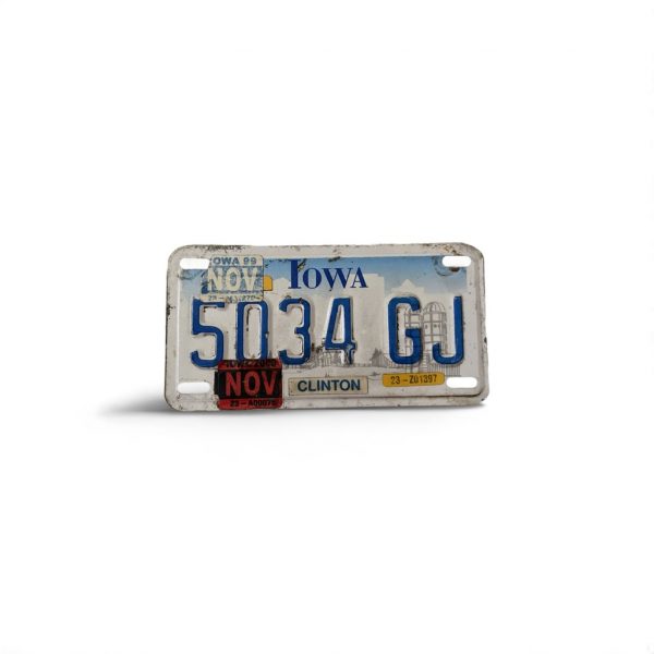 2000 IOWA MOTORCYCLE LICENSE PLATE 5034 GJ