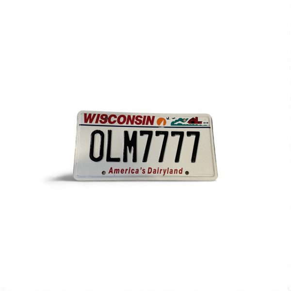 WISCONSIN LICENSE PLATE VANITY OLM 7777