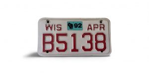 1992 WISCONSIN MOTORCYCLE LICENSE PLATE B5138