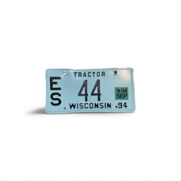 1994 WISCONSIN TRACTOR 2-DIGIT LOW NUMBER LICENSE PLATE 44