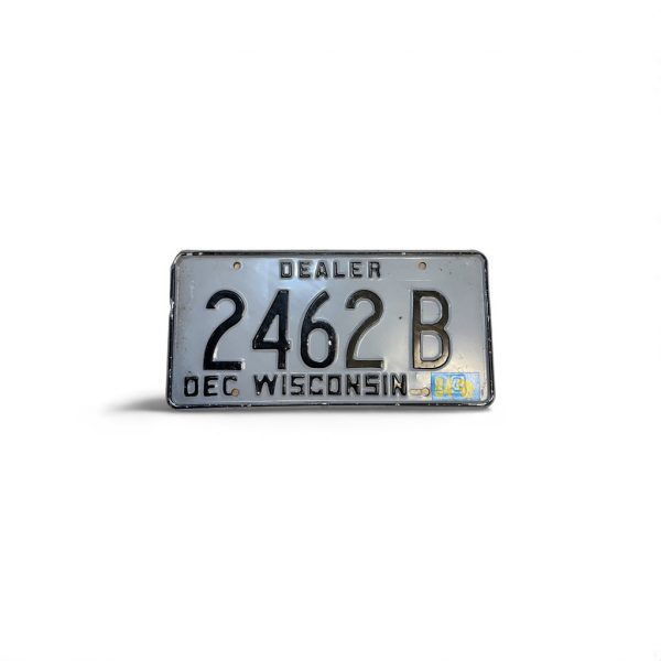 1984 WISCONSIN DEALER LICENSER PLATE 2462 B