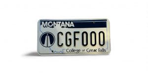 MONTANA LICENSE PLATE COLLEGE OF GREAT FALLS CGF 000