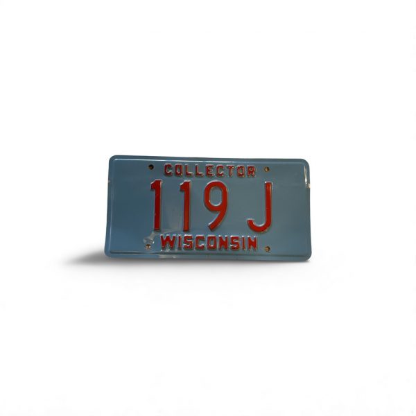WISCONSIN COLLECTOR LICENSE PLATE 119 J LOW NUMBER