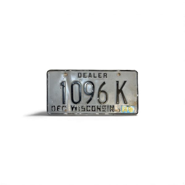 1984 WISCONSIN DELAER LICENSE PLATE 1096 K