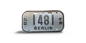 1982 1984 WISCONSIN BERLIN BICYCLE BIKE LICENSE PLATE 1481