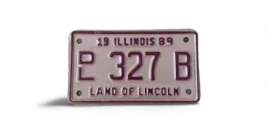 1989 ILLINOIS DEALER MOTORCYCLE LICENSE PLATE 327 B