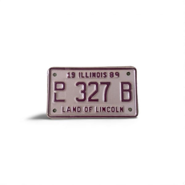 1989 ILLINOIS DEALER MOTORCYCLE LICENSE PLATE 327 B