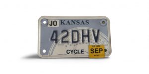 2018 KANSAS 42DHV MOTORCYCLE LICENSE PLATE