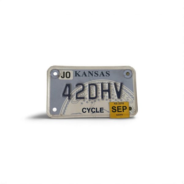 2018 KANSAS 42DHV MOTORCYCLE LICENSE PLATE