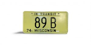 1974 WISCONSIN LICENSE PLATE 89 B IN TRANSIT 2-DIGIT LOW NUMBER