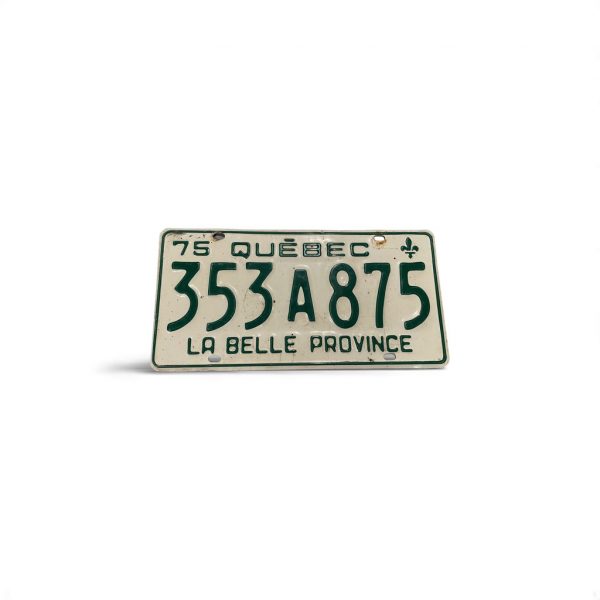 1975 QUEBEC LA BELLE PROVINCE 353 875 LICENSE PLATE
