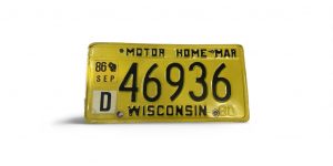 1986 WISCONSIN LICENSE PLATE MOTOR HOME 46936