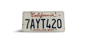 CALIFORNIA 7AYT420 420 LICENSE PLATE