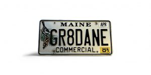 2001 MAINE LICENSE PLATE VANITY GR8DANE GREAT DANE DOG COMMERCIAL