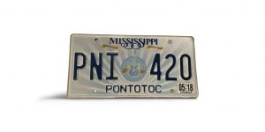 2017 MISSISSIPPI LICENSE PLATE 2AB 420