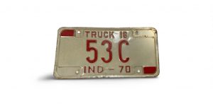 1970 INDIANA TRUCK LICENSE PLATE 53C LOW NUMBER 2-DIGIT