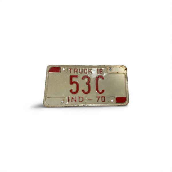 1970 INDIANA TRUCK LICENSE PLATE 53C LOW NUMBER 2-DIGIT