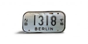 1982 1984 WISCONSIN BERLIN BICYCLE BIKE LICENSE PLATE 1318