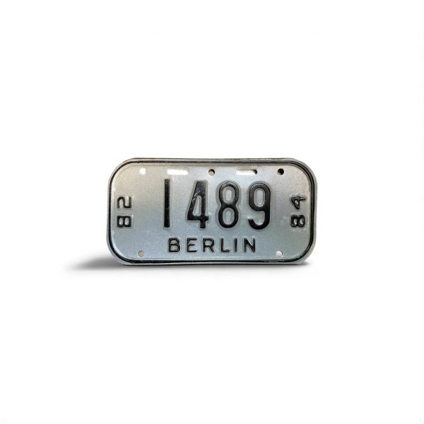 1982 1984 WISCONSIN BERLIN BICYCLE BIKE LICENSE PLATE 1489