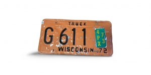 1972 WISCONSIN TRUCK LICENSE PLATE G 611