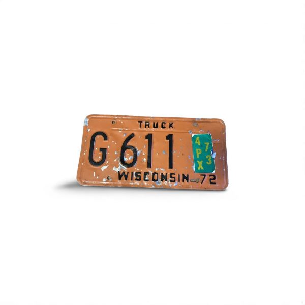 1972 WISCONSIN TRUCK LICENSE PLATE G 611