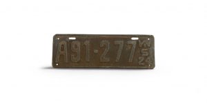 1924 WISCONSIN LICENSE PLATE A91 277 (1 OF 2) SEE THE OTHER IF LOOKING FOR PAIR