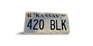 KANSAS LICENSE PLATE 420 BLK