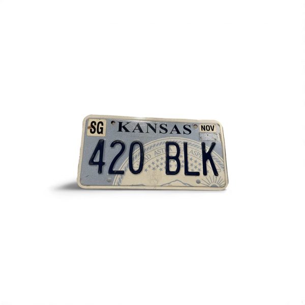 KANSAS LICENSE PLATE 420 BLK
