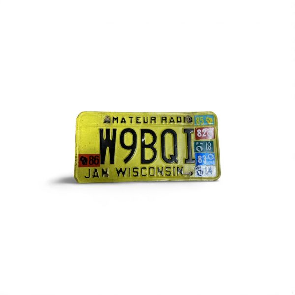 1985 WISCONSIN HAM RADIO LICENSE PLATE W9BQI