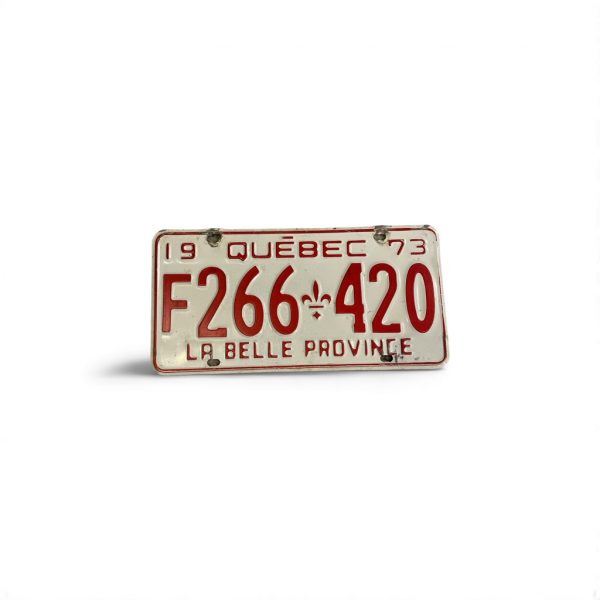 1973 QUEBEC CANADA 266 420 LA BELLE PROVINCE LICENSE PLATE