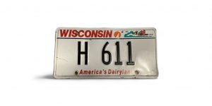 2000 WISCONSIN LICENSE PLATE H 611