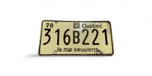1978 QUEBEC LICENSE PLATE 316 221 JE ME SOUVIENS