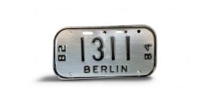 1982 1984 WISCONSIN BERLIN BICYCLE BIKE LICENSE PLATE 1311