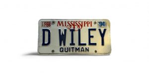 1994 MISSISSIPPI LICENSE PLATE VANITY D WILEY QUITMAN